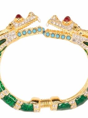 ISO Kenneth Jay Lane green dragon bangle bracelet